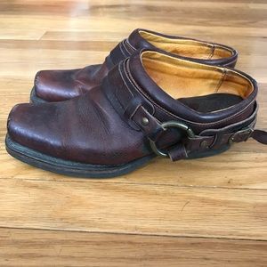 Frye Belted Harness Mules